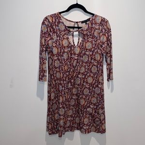Floral long sleeve cotton dress. Size medium. Worn once.